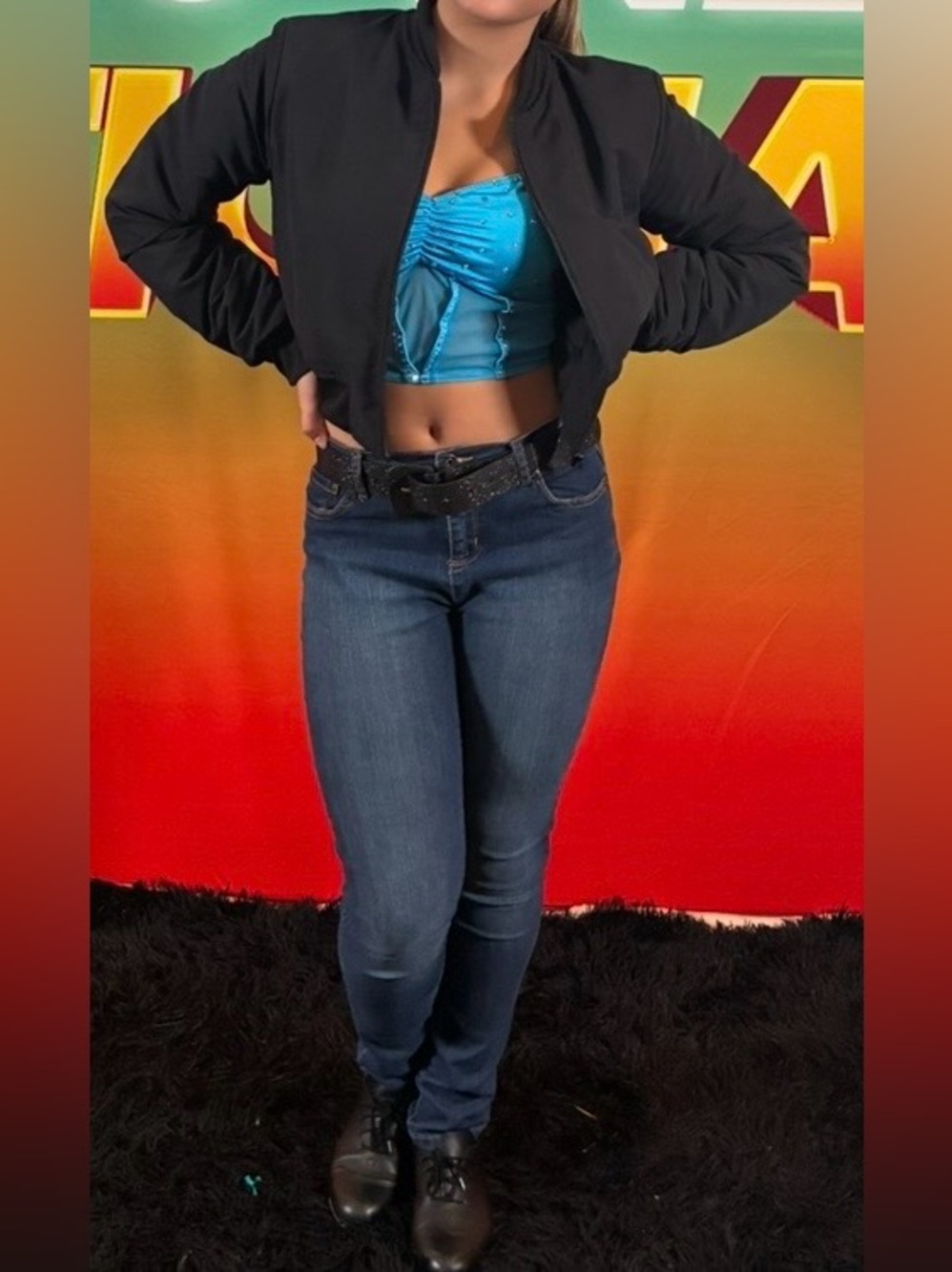 Black and Turquoise Tap Costume